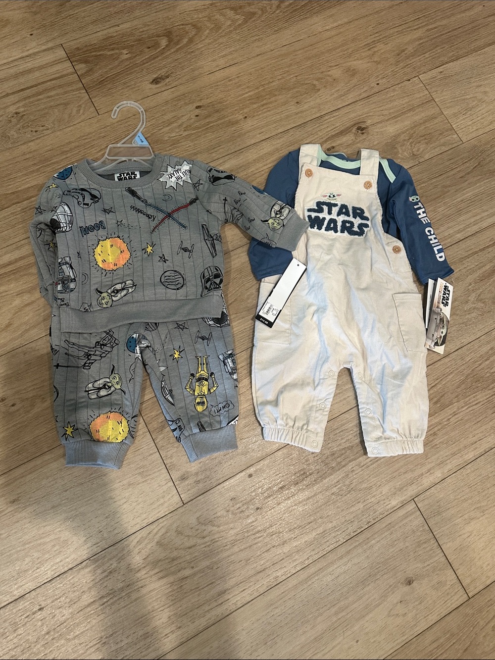 NWT! Star Wars Kids Matching Sets in Gray, Blue, White